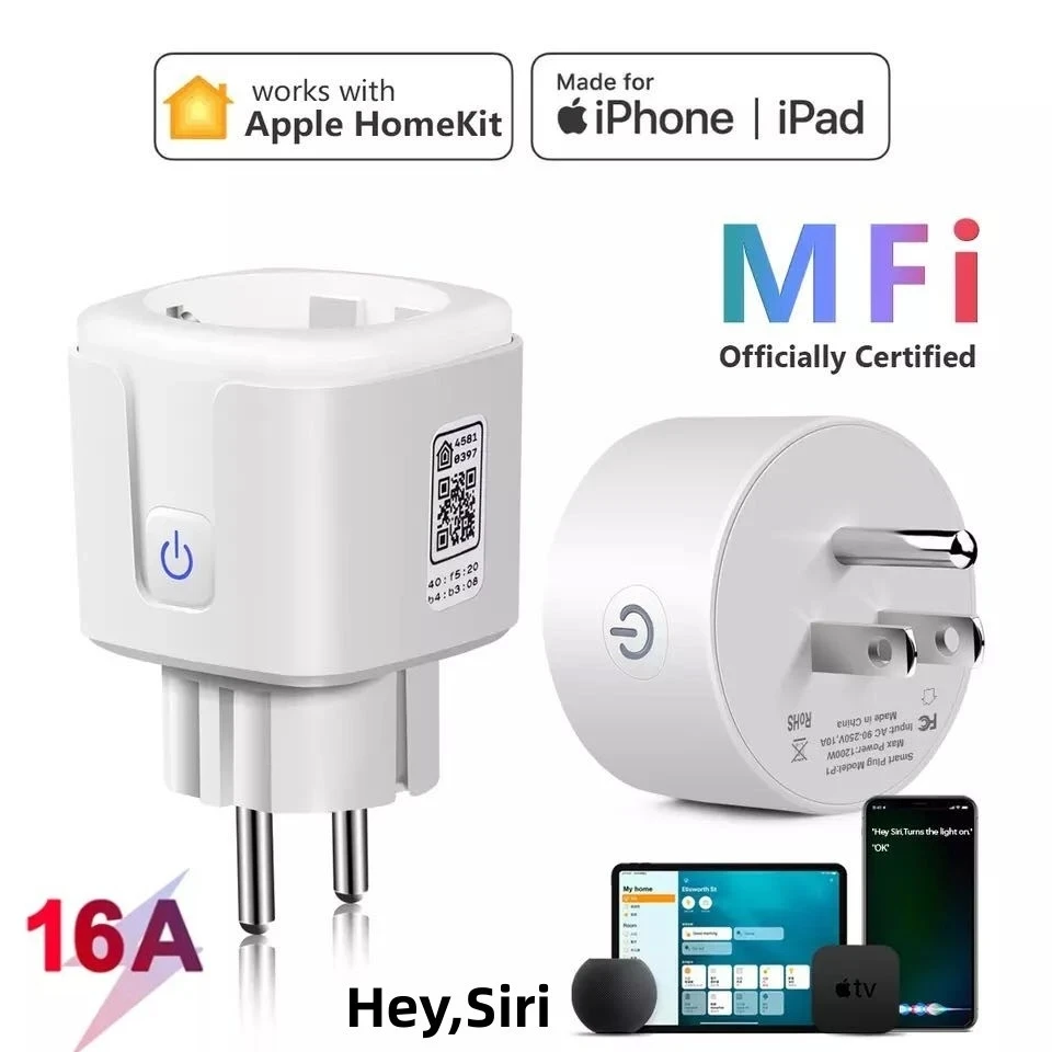 Smart WIFI Wireless16A Socket for Apple Homekit WiFi Smart Timing EU Plug Outlet Siri Alexa Google Home Voice Control