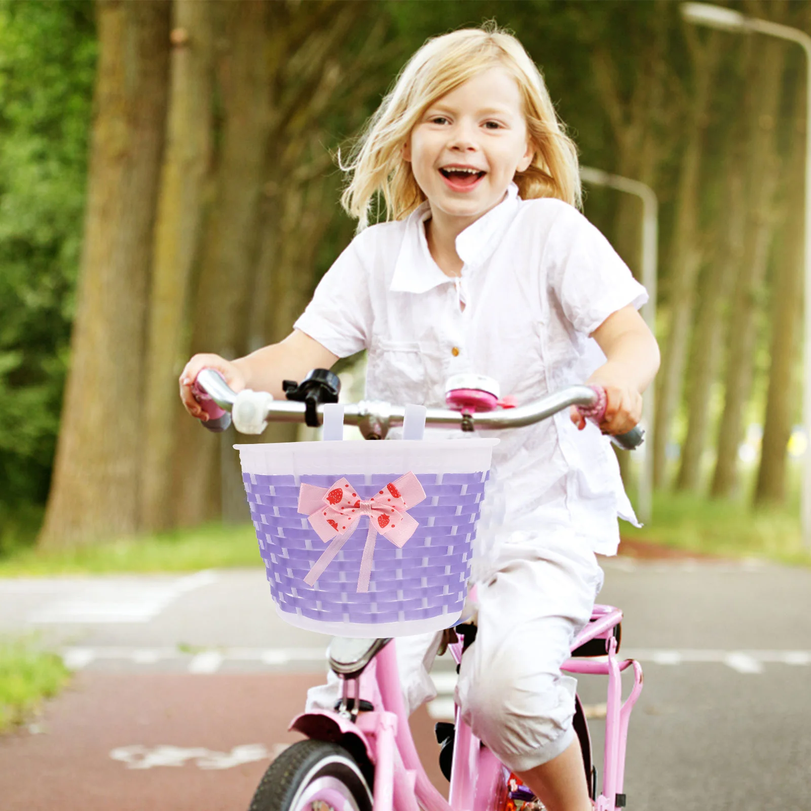 

Front Basket For Children'S Bicycle Scooter Storage Kids Bike Adult Plastic Handlebar Detachable Durable Compatible With Most