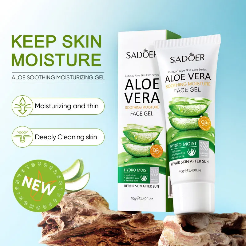 SADOER Exfoliating Aloe Vera Gel Facial Cleanser Deep Cleansing Exfoliant Gentle Tender Face Exfoliation Facial Exfoliator