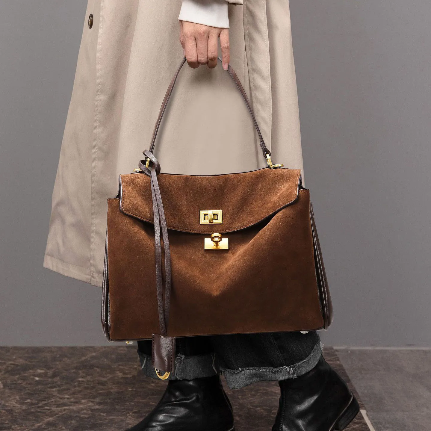 

Женская большая сумка - новинка 2025 года, стильная высококачественная сумка для родео из матовой кожи, модная сумка на одно плечо большой вместимости для поездок на работу