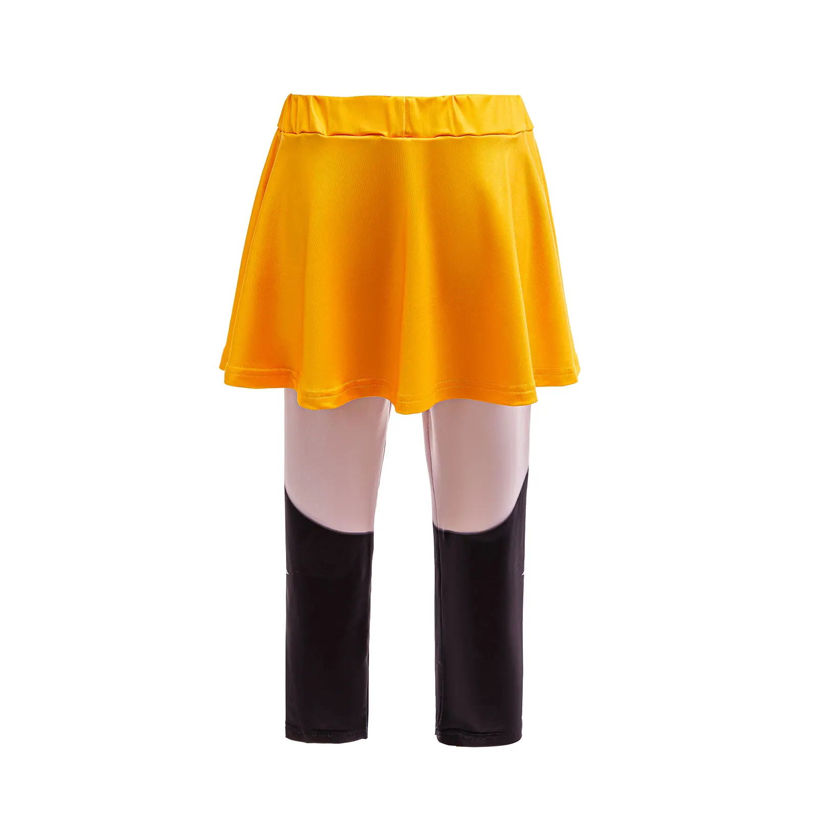Koreanisches Trendiges Sänger-Kostüm für Mädchen, 2-teilig: Lila Top + Gelber Rock, 3D-Druck Leggings, Geburtstagsparty-Tanz-Performance Mädchen-Uniform – Detail 6