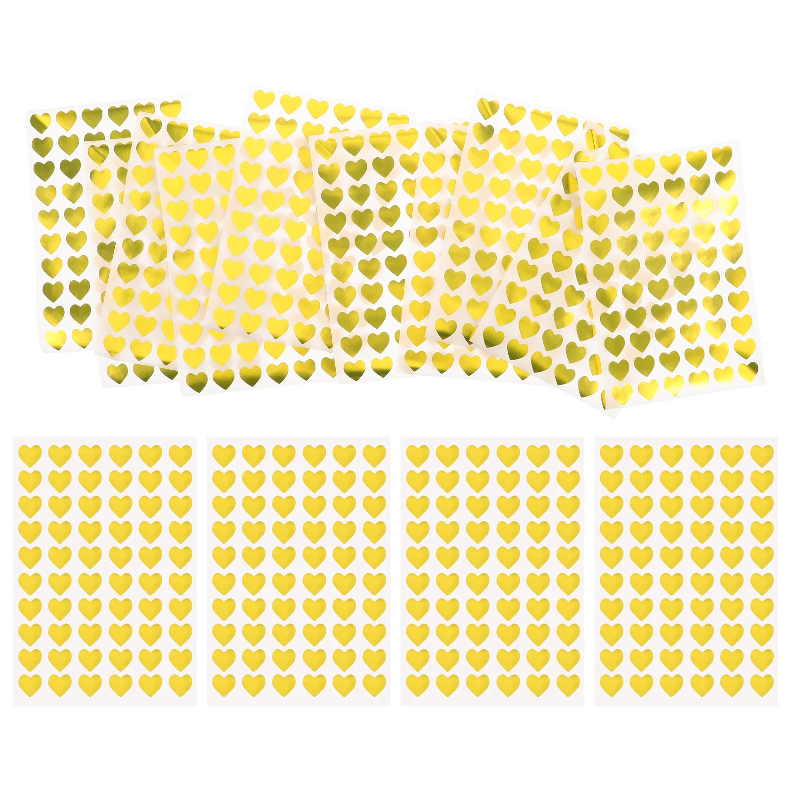 

4Packs Heart Stickers Gold Metallic Self-Adhesive Love Decals for Journaling Envelope Sealing Packaging DIY Craft Romantic