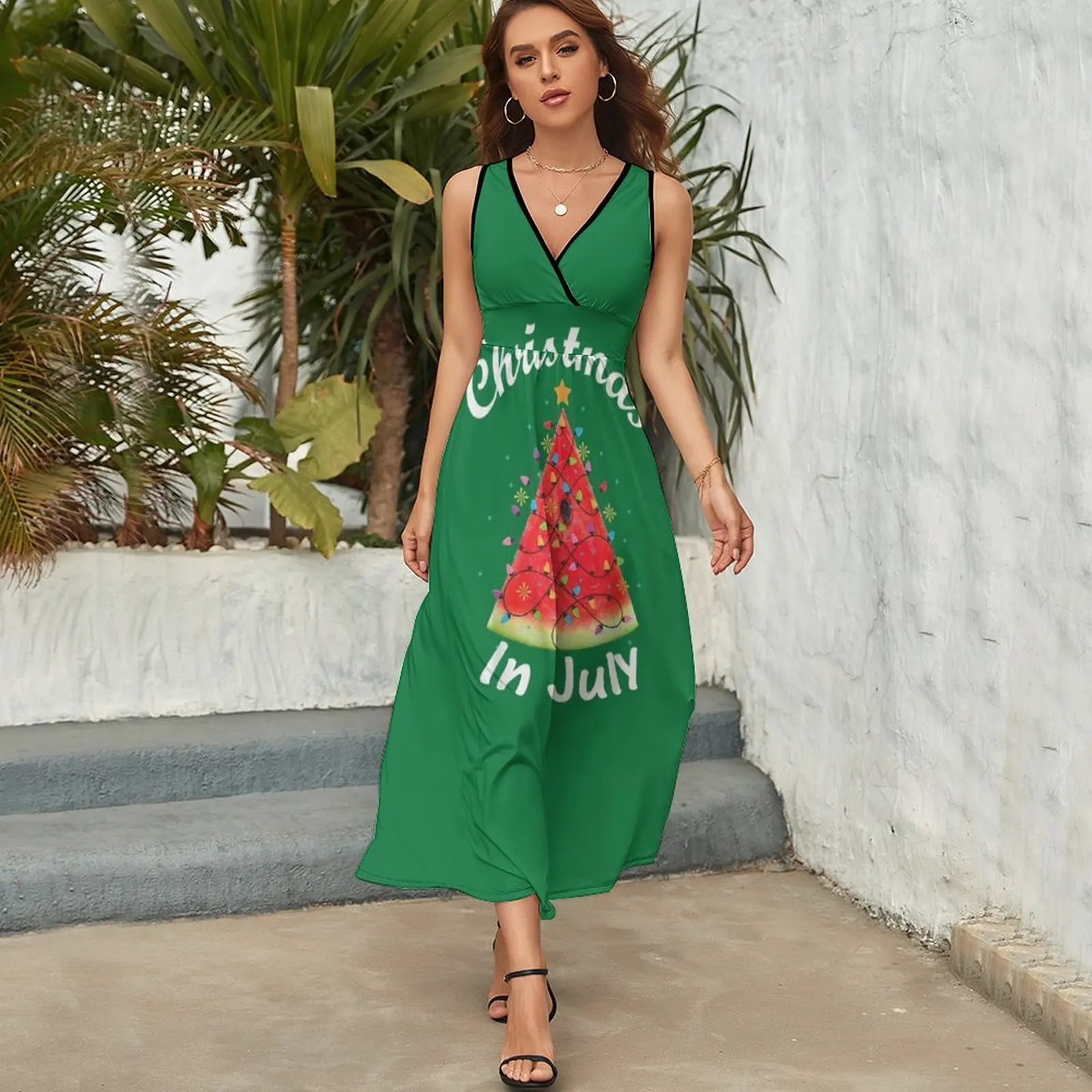 Christmas In July T-Shirt Melon Christmas Tree Summer Shirt T-Shirt Sleeveless Dress Aesthetic clothing Bride dresses