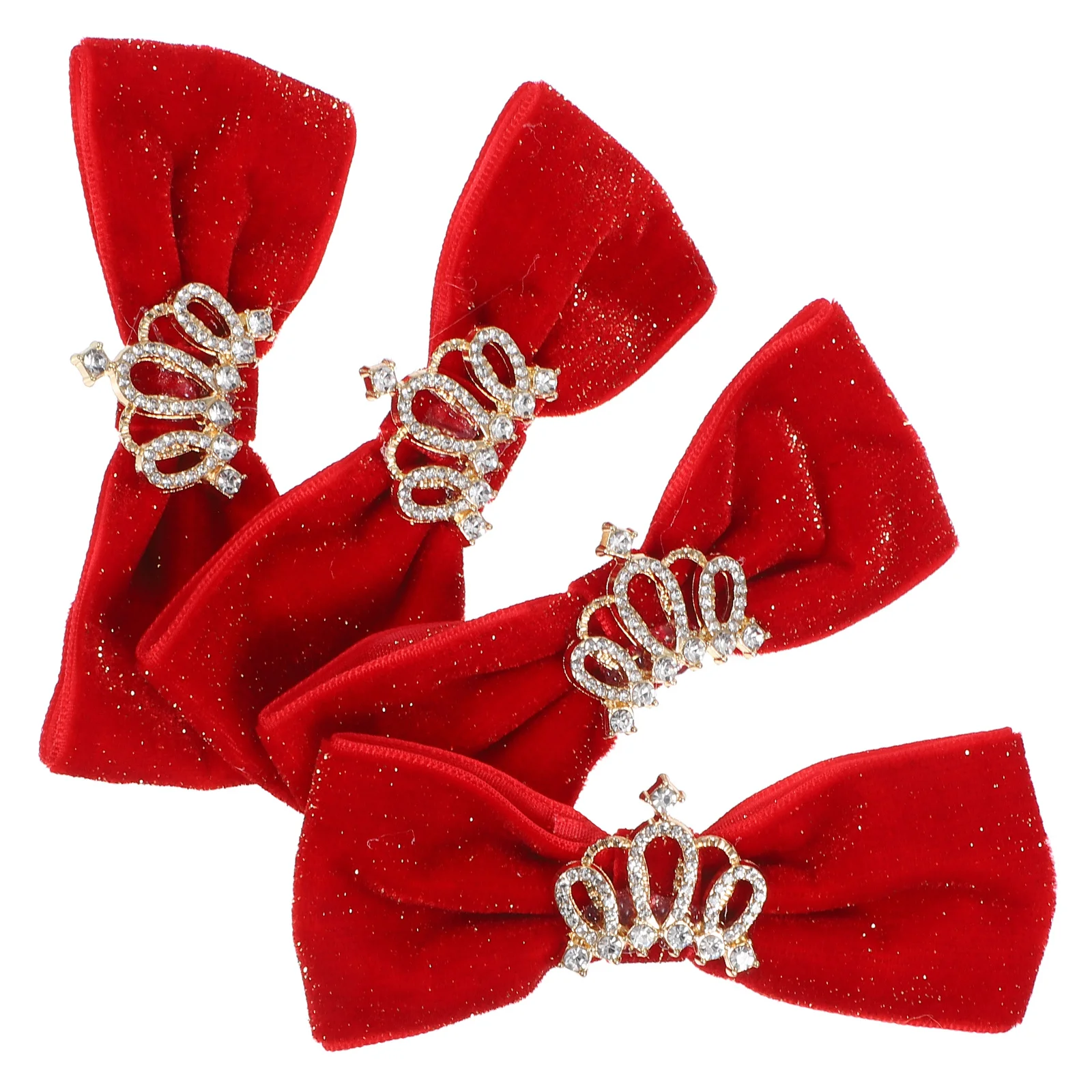 

4Pcs Pet Hairclip Bowknot Crown Wedding Party Dog Cat Headwear Accessories Bowknot Hairclip Crown Bow Hairpin Dog Hair Clip