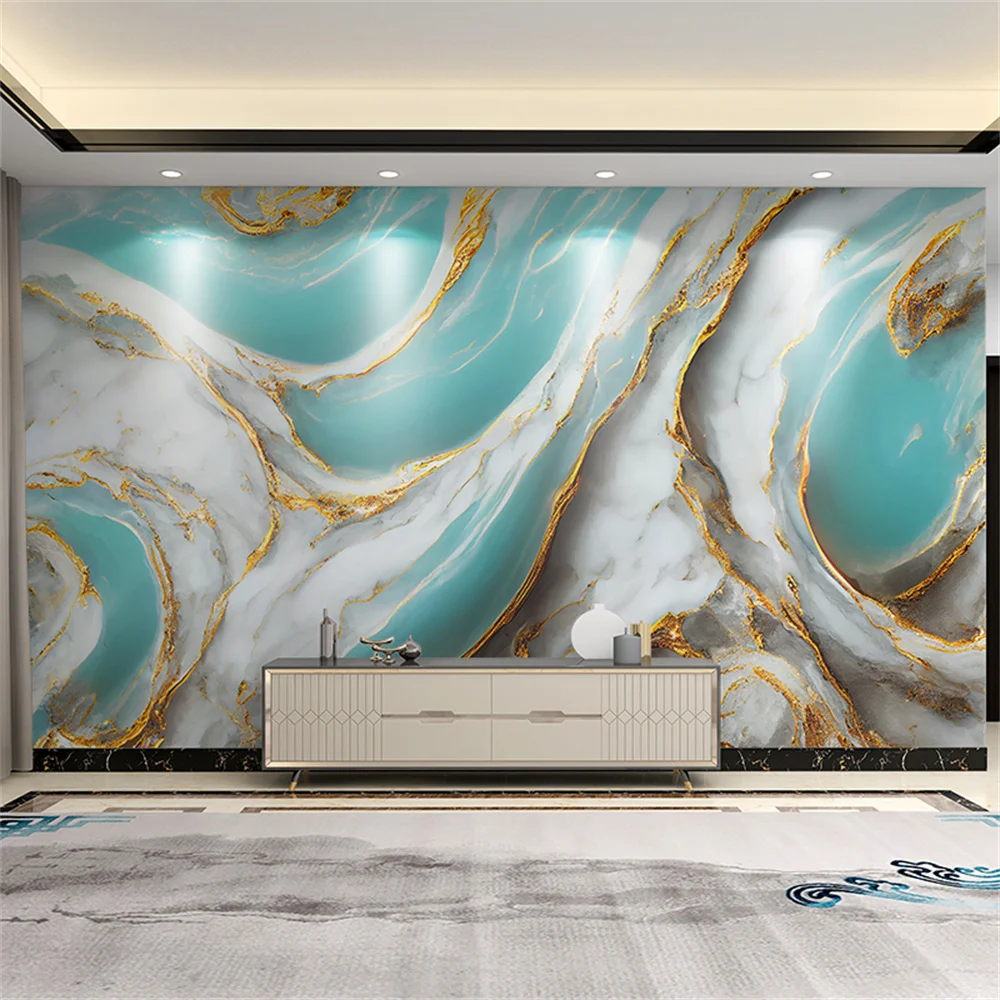 Custom light luxury 3D imitation marble wallpapers TV background wall paper for living room decoration wall cloth mural painting