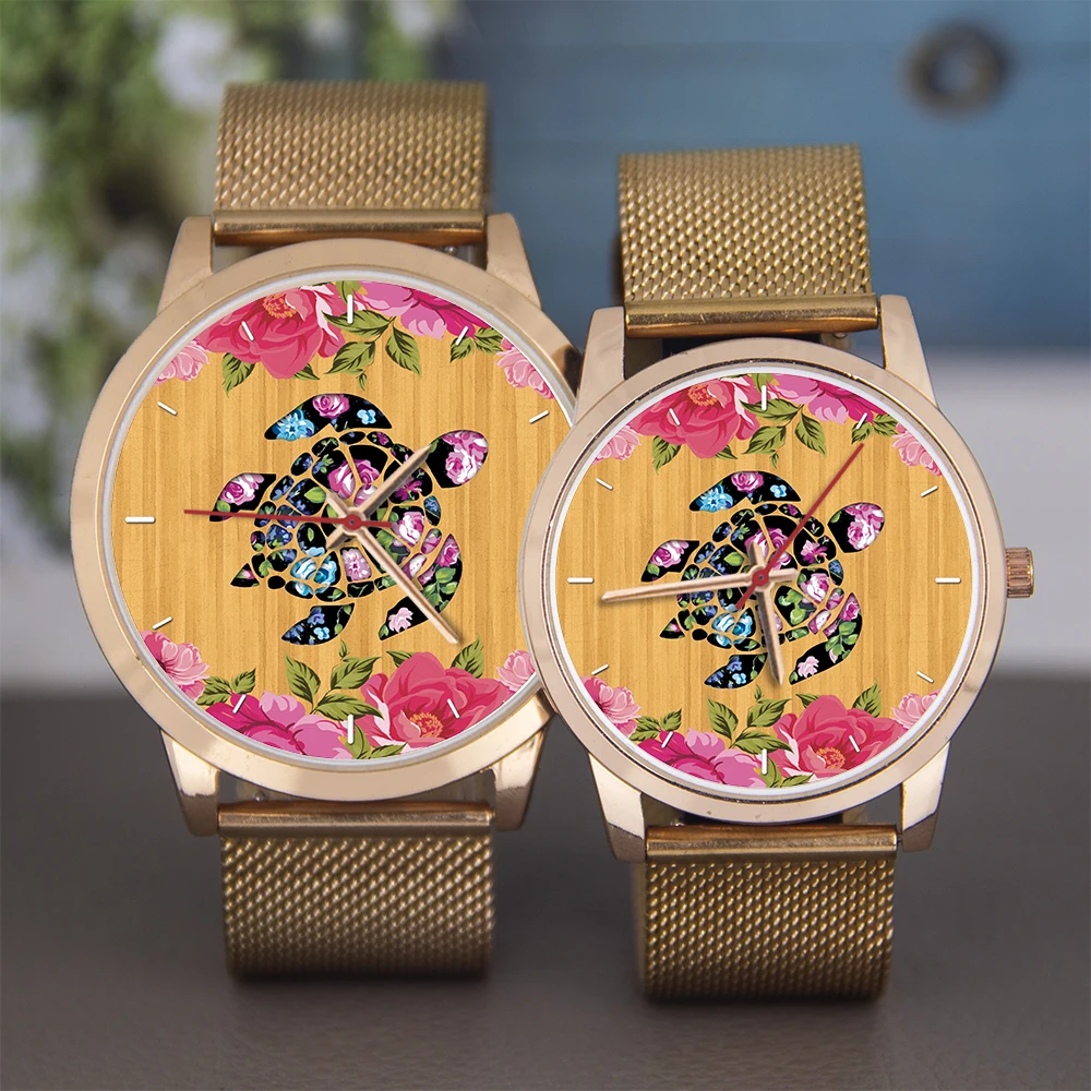 طقم ساعات رجالية بحركة كوارتز ذهبية وردية ساعة يد أصلية راقية مع حزام فضي للنساء والرجال ساعة هدايا سوداء