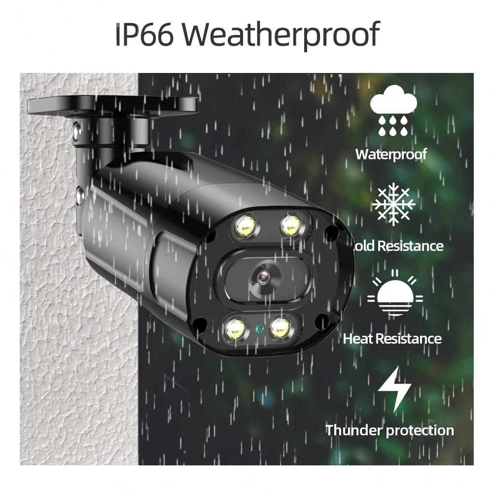 Imagem -05 - Prova d Água Cctv Câmera Kit Grupo Street Light Monitor Sistema de Segurança a Cores Visão Nocturna Ahd 8ch 4k 8mp 24h Detecção de Movimento à