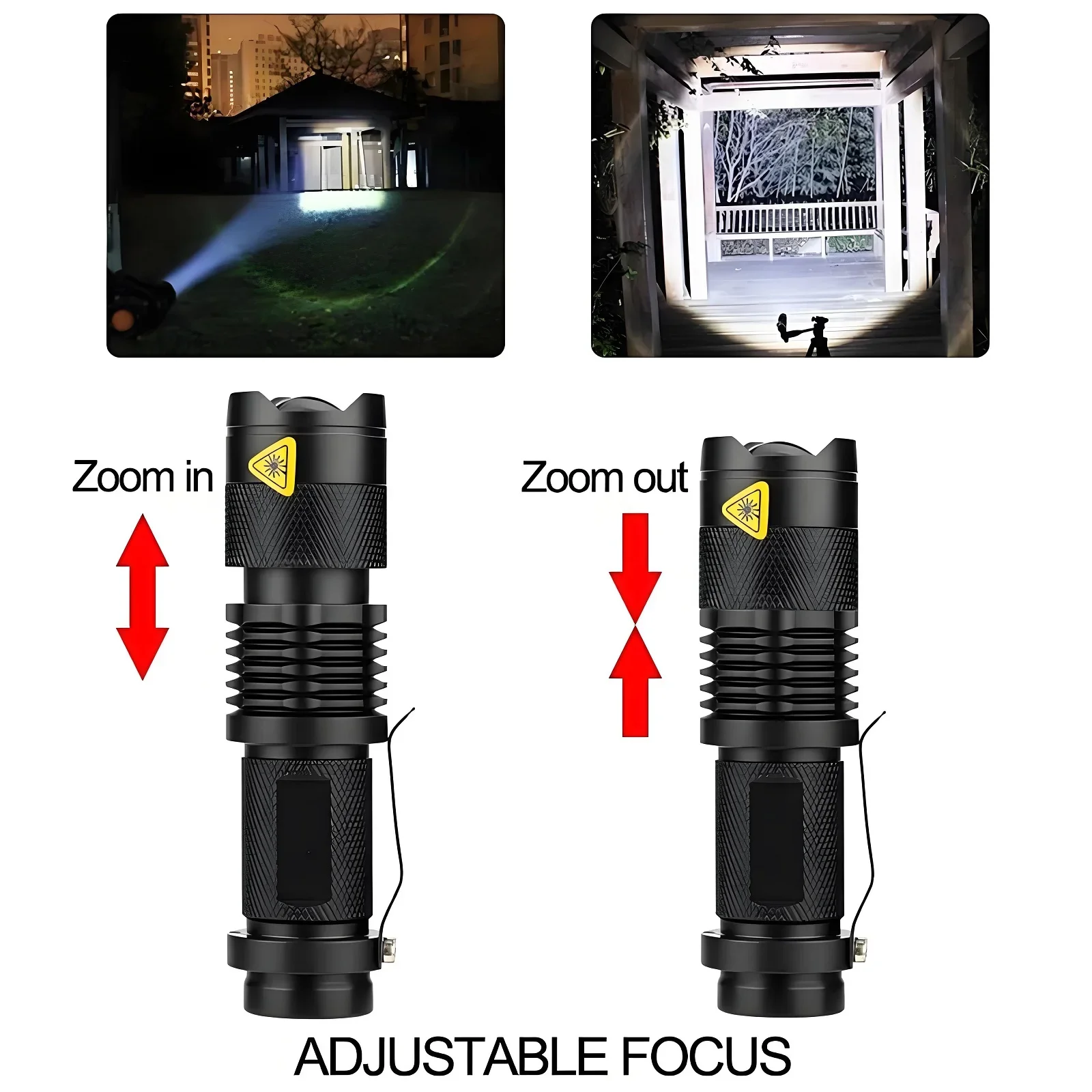 AODTOSIP New 3PC Small Led Flashlight Aluminum Alloy Tactical Torch Light with Clip Use AA Battery Not Included