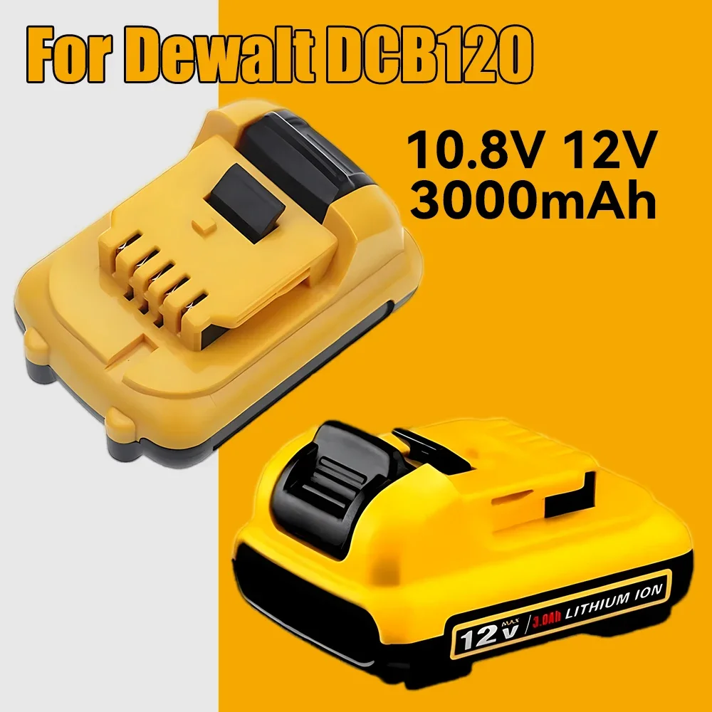 Replacement for Dewalt DCB120 Lithium-ion Batteries 12V 3Ah Battery DCB123 DCB125 DCB124 DCB122 DCD710 Power Tools Battery