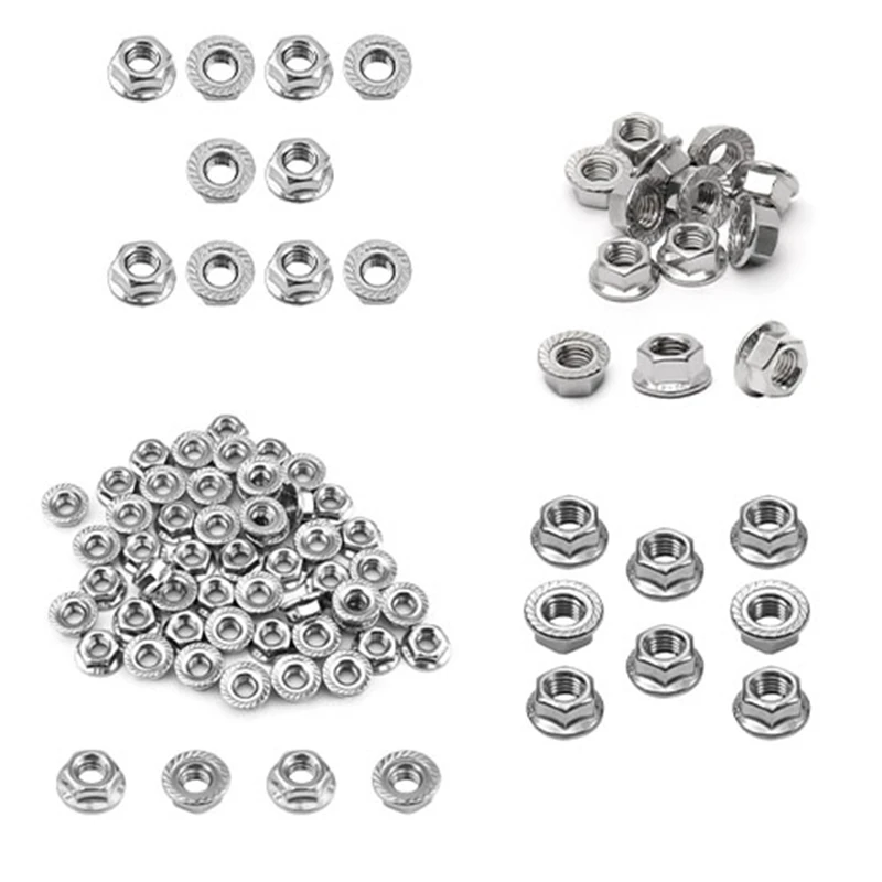 30 pacote m8 porcas de substituição porca hexágono flange serrilhada porcas sextavadas, apto para diy casa mecanismo M8-1.25Mm