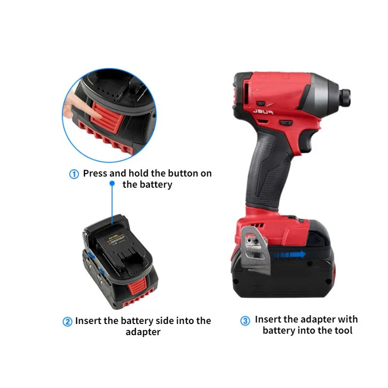 Li-ion Battery Adapter BS18ML for Bosch 18V Battery Convert to for Milwaukee 18V Electrical Power Tool Battery Converter