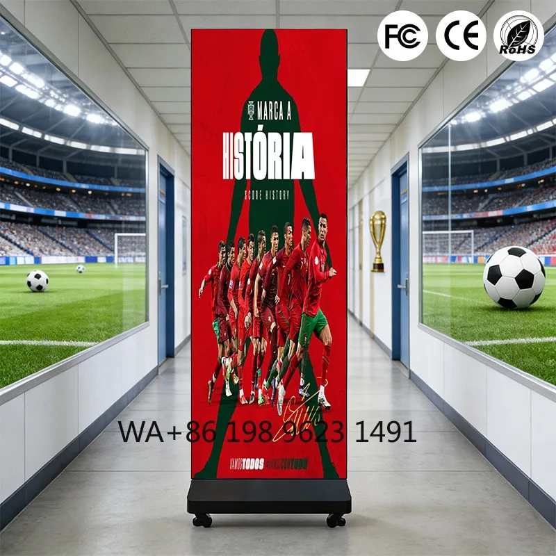 Foldable Waterproof Movable LED Poster Indoor Outdoor Digital Advertising Stand for Business Store
