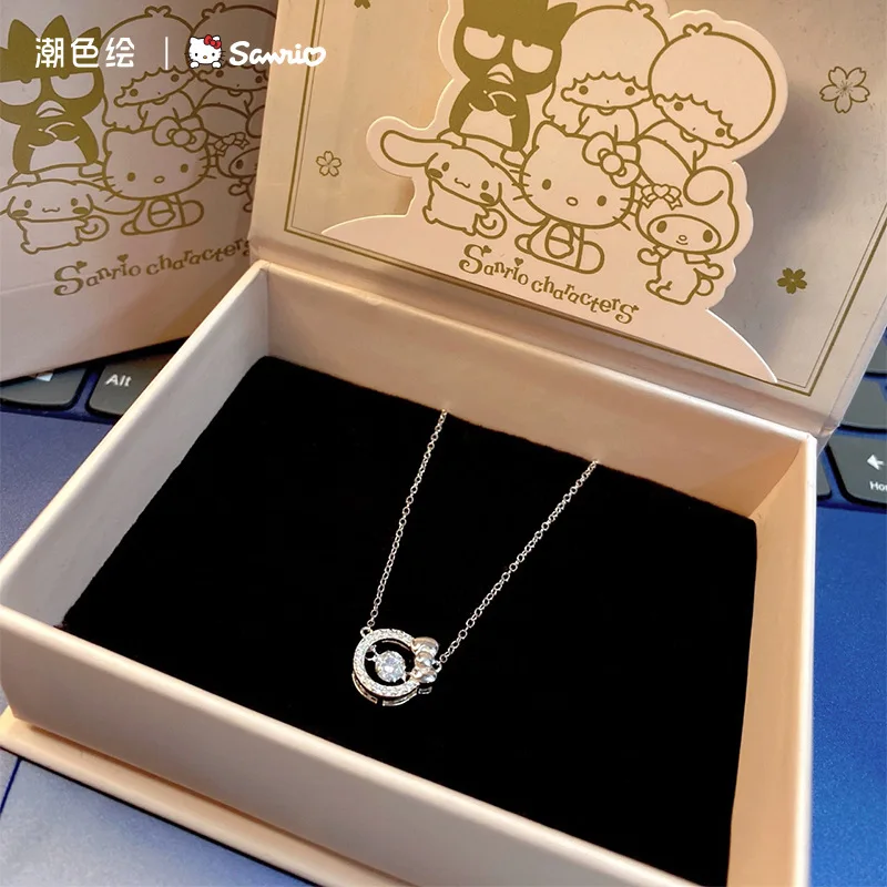 

Zgo Sanrio Hellokitty Necklace For Women Pure Silver Collarbone Necklace An Exquisite Niche And Best-Selling For Birthday Gift