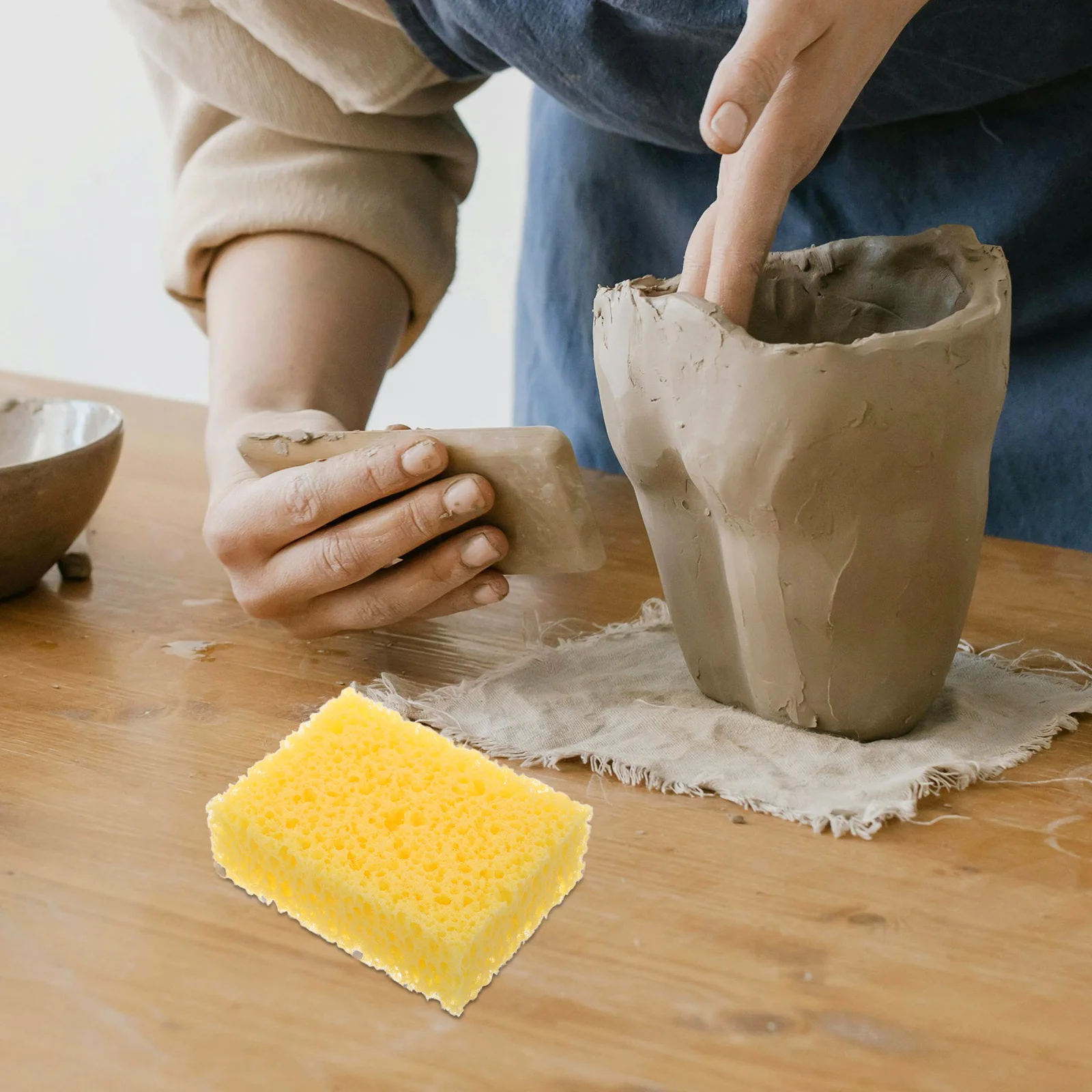 

2Pcs Rectangle Pottery Sponges for DIY Crafts Art Sponge Tools Easy to Grip and Clean Ceramic Sponge Craft Sponges