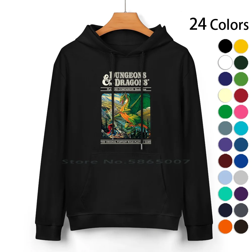 & Retro Cover Pure Cotton Hoodie Sweater 24 Colors And D20 D And D Dnd Master Fantasy Game Gaming Roleplay Rpg Tabletop Vintage