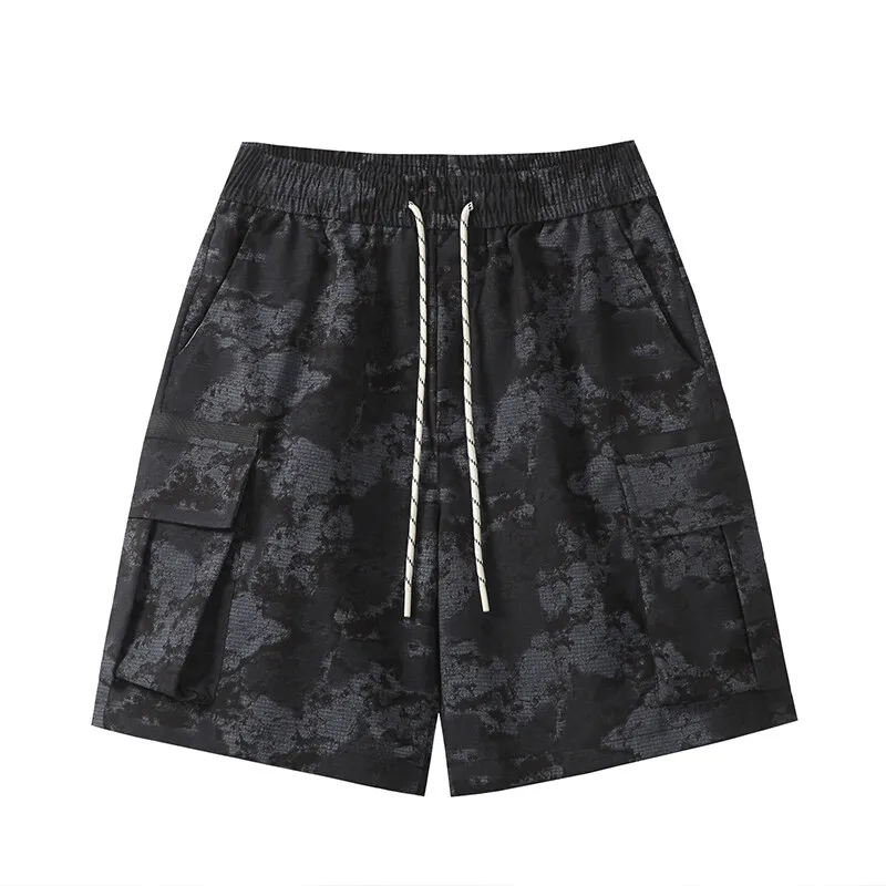 Camouflage Work Shorts Summer Men's Shorts Trendy Straight Plus Size Five Trousers Hip-hop Loose Drawstring Shorts