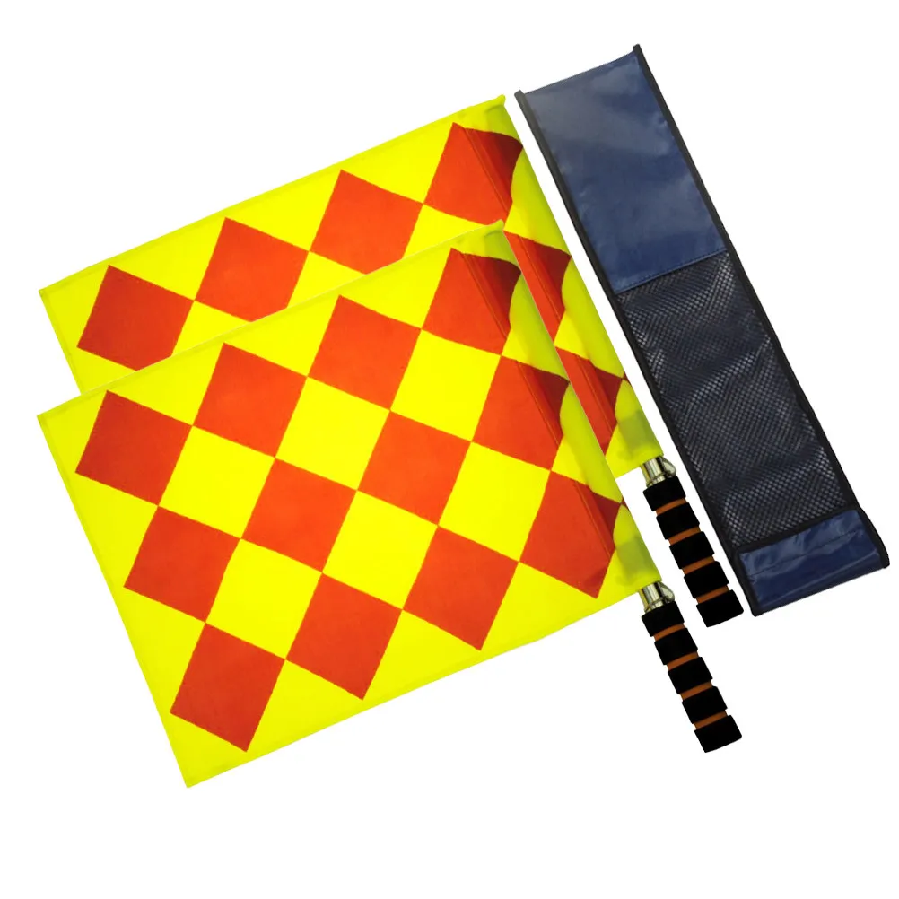 2Pcs Football Judge Flag Durable Waterproof Oxford Cloth Lightweight Mini Hand Flag for Football Game Supplies view 3