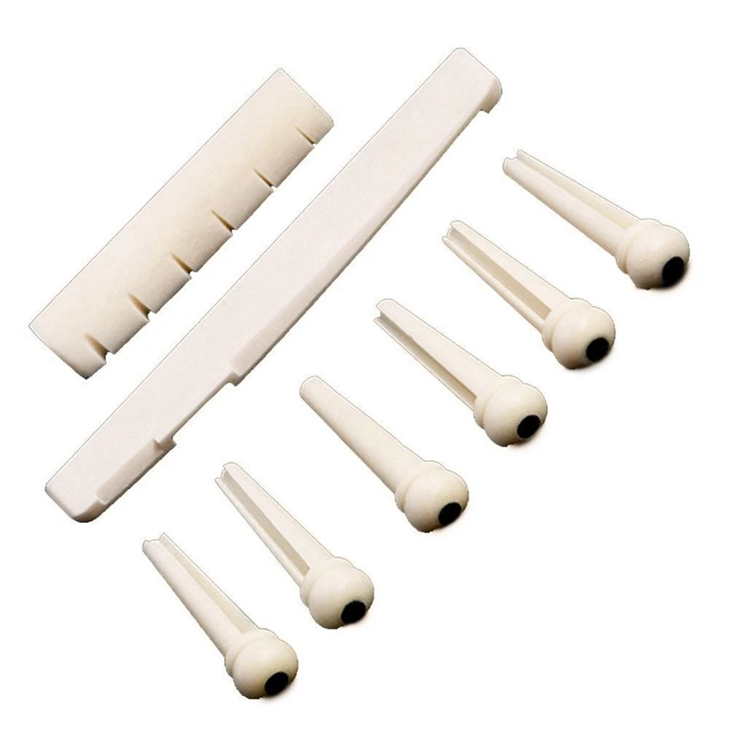 4 комплекта черно-белых штифтов для моста из АБС-пластика, седла и гайки, запасные части для акустической гитары