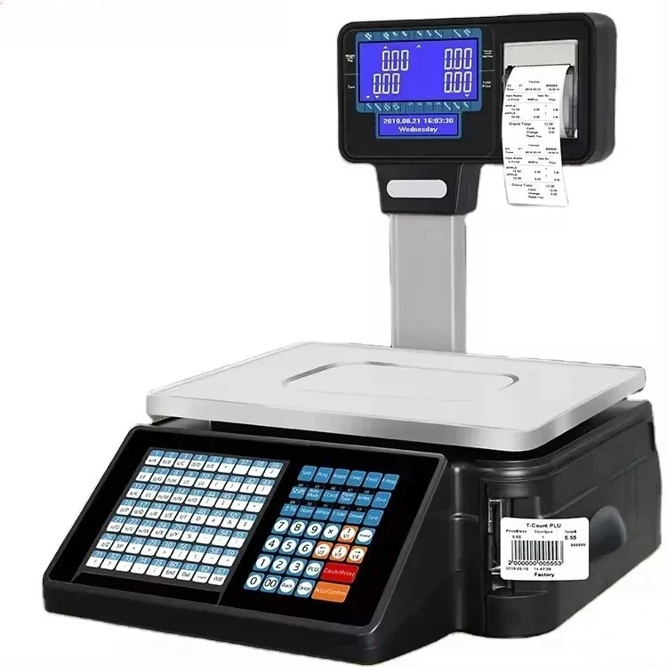 Veidt Weighing Cash Register Scale Electronic Barcode Label Printing Scales Weighing Scale15.6 Inch Dual Touch Screen POS Scale