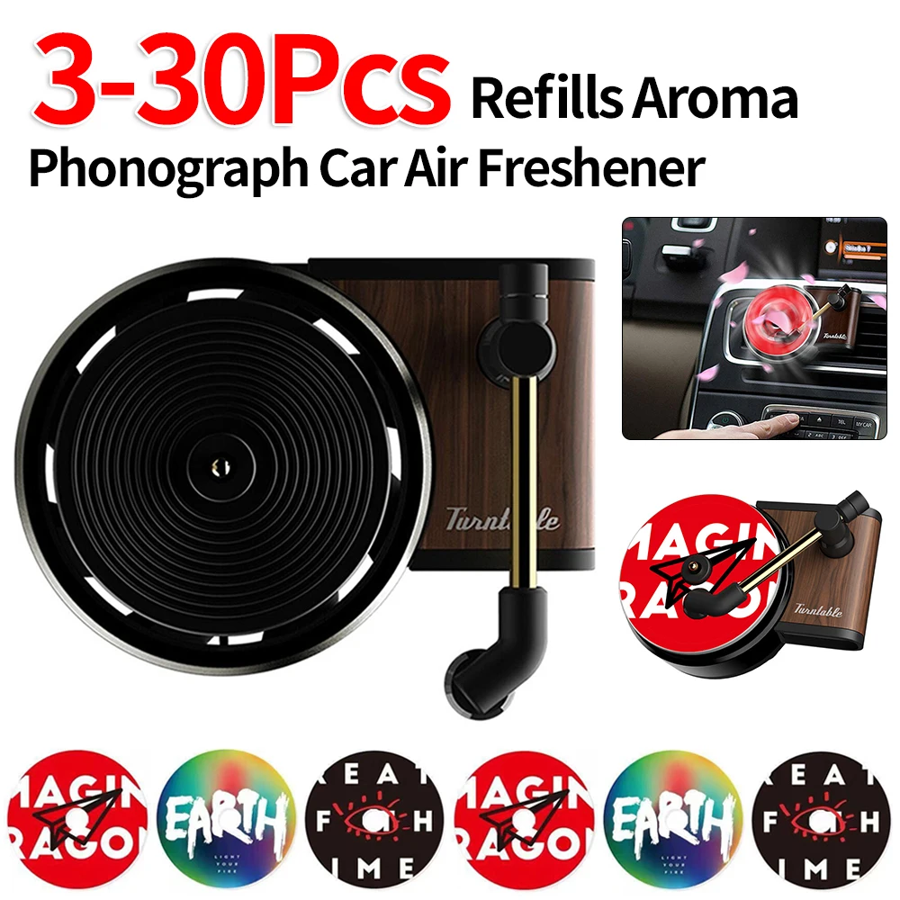 Carro ambientador com toca-discos giratória, difusor de perfume, aromatizante agente, fonógrafo fragrância, ar condicionado, ventilação odor