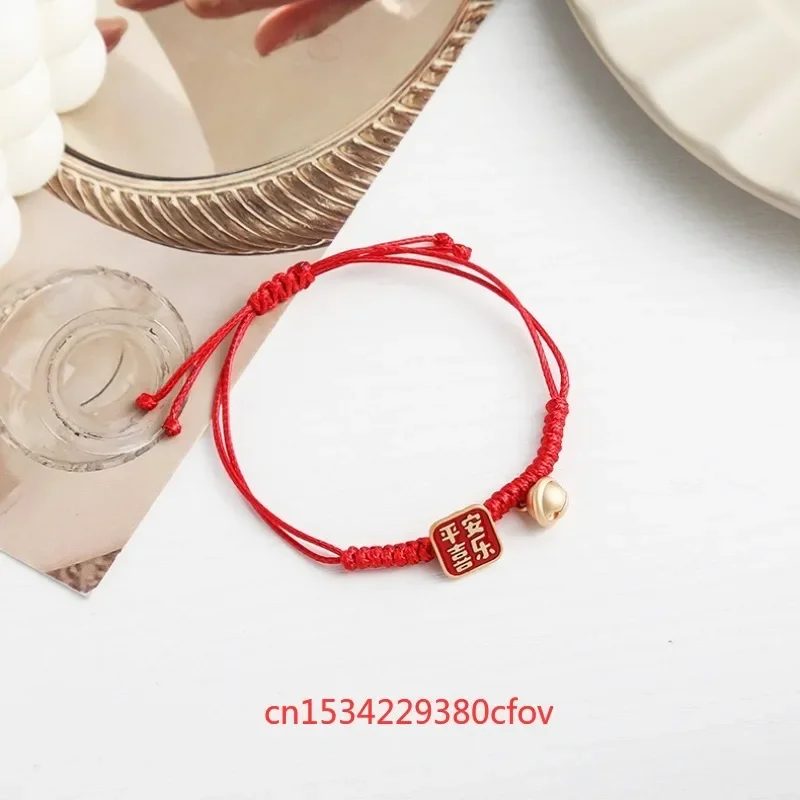 Chinese Style Red Rope Weaving Adjustable Small Bell Bracelet Sweet Refreshing Charm Jewellery Fashion Handmade Exquisite Gift