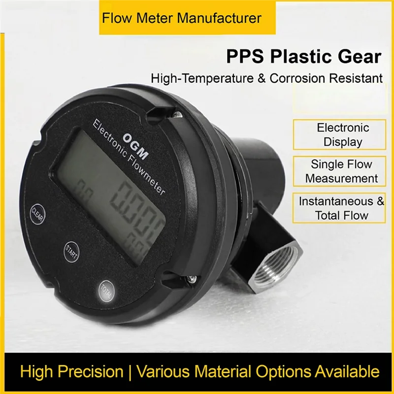 AC23-Advanced Digital Oval Gear Flow Meter For Accurate Fuel Measurement - 1 Inch, Features Totalizer