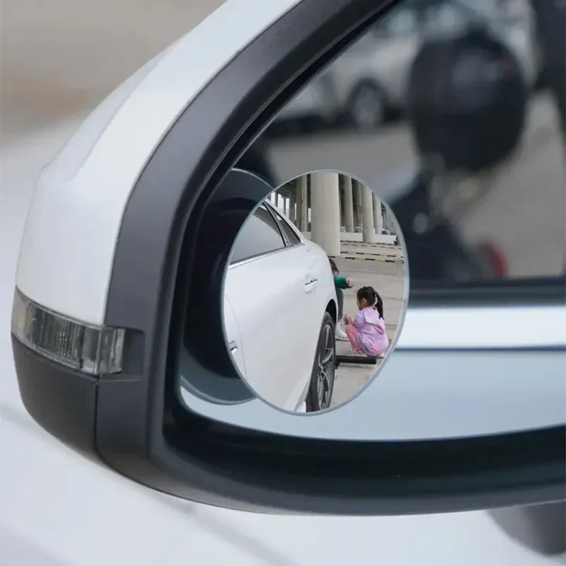 360 Degree Car Blind Spot Mirror Self-adhesive Round Hd Adjustable Wide-angle Edgeless Reflector Rearview Mirror Accessories