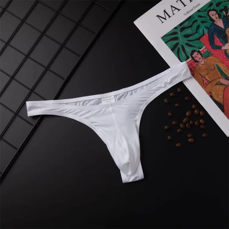 Sexy Mannen Ondergoed Korte Ijs Zijde Homo mannen Jockstrap T-Back String Thongs G string mannen Tanga ademende Mannen Onderbroek