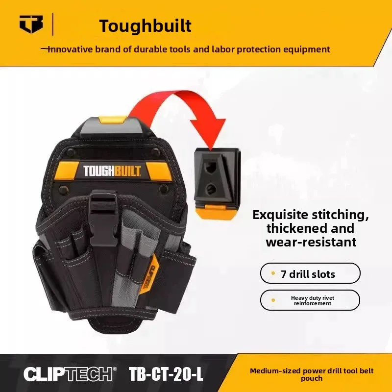 TOUGHBUILT Professionele gereedschapsriem voor elektricien en technicus, volledige serie duurzame zakjes, werkriem met zakken