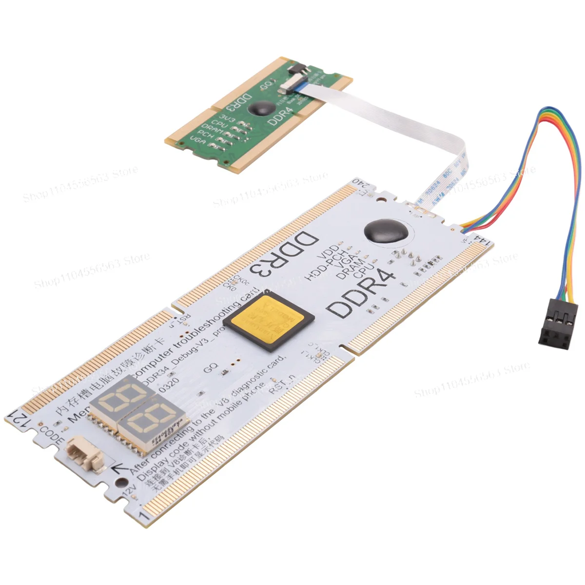 Laptop Desktop Motherboard DDR3 DDR4 Memory Slot Diagnostic Tester, AB20 RAM Socket Analyzer Card for Computer Repair