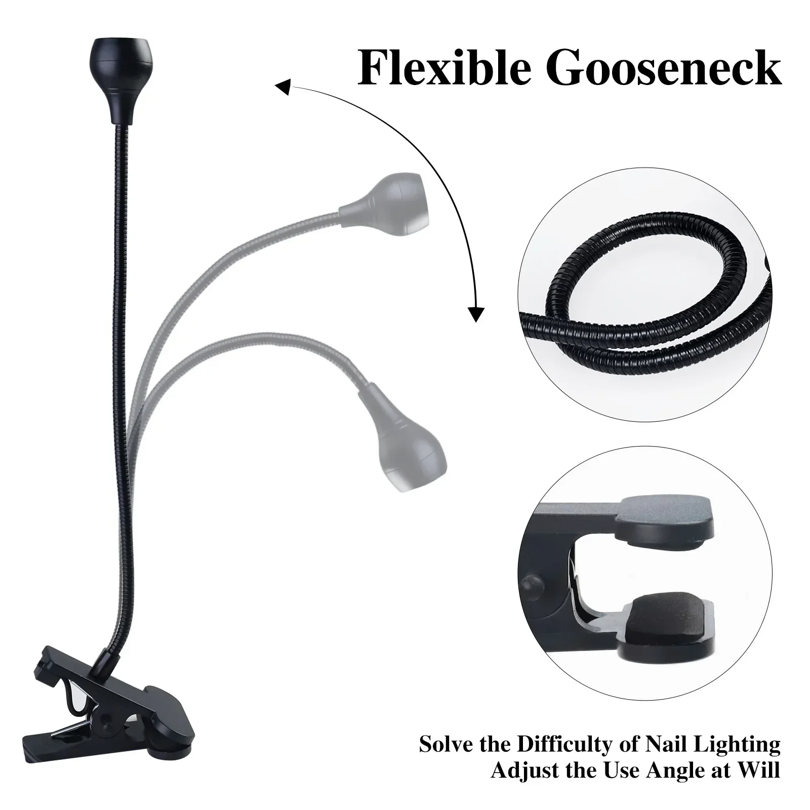 LED ضوء الأشعة فوق البنفسجية لتجفيف طلاء الأظافر هلام كليب على مكتب مرن صغير USB مسمار مصباح المحمولة مسمار مجفف أدوات صالون مانيكير #6