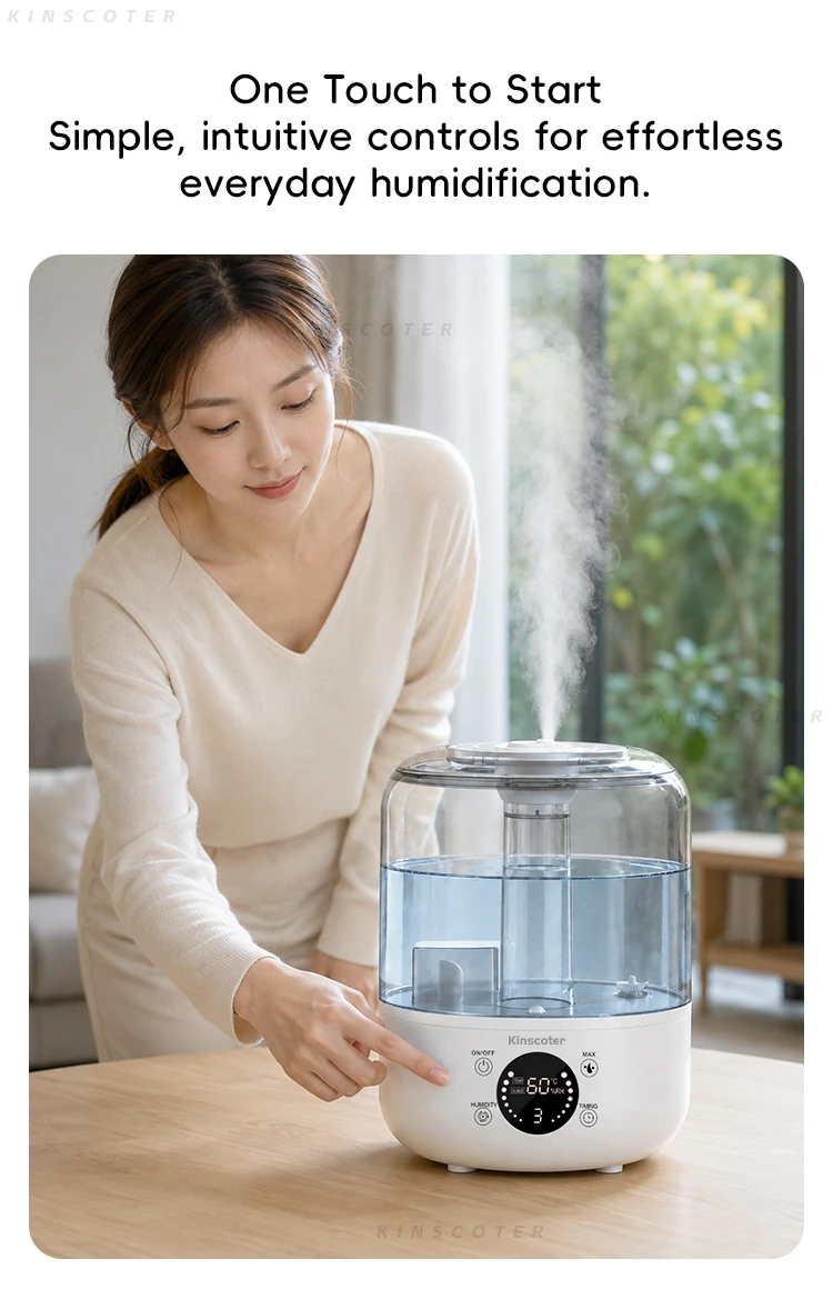 Kinscoter 3L Luftbefeuchter Professioneller Großraum-Luftbefeuchter für Zuhause Tisch-Wassernebel-Diffusor mit Fernbedienung – Detail 7