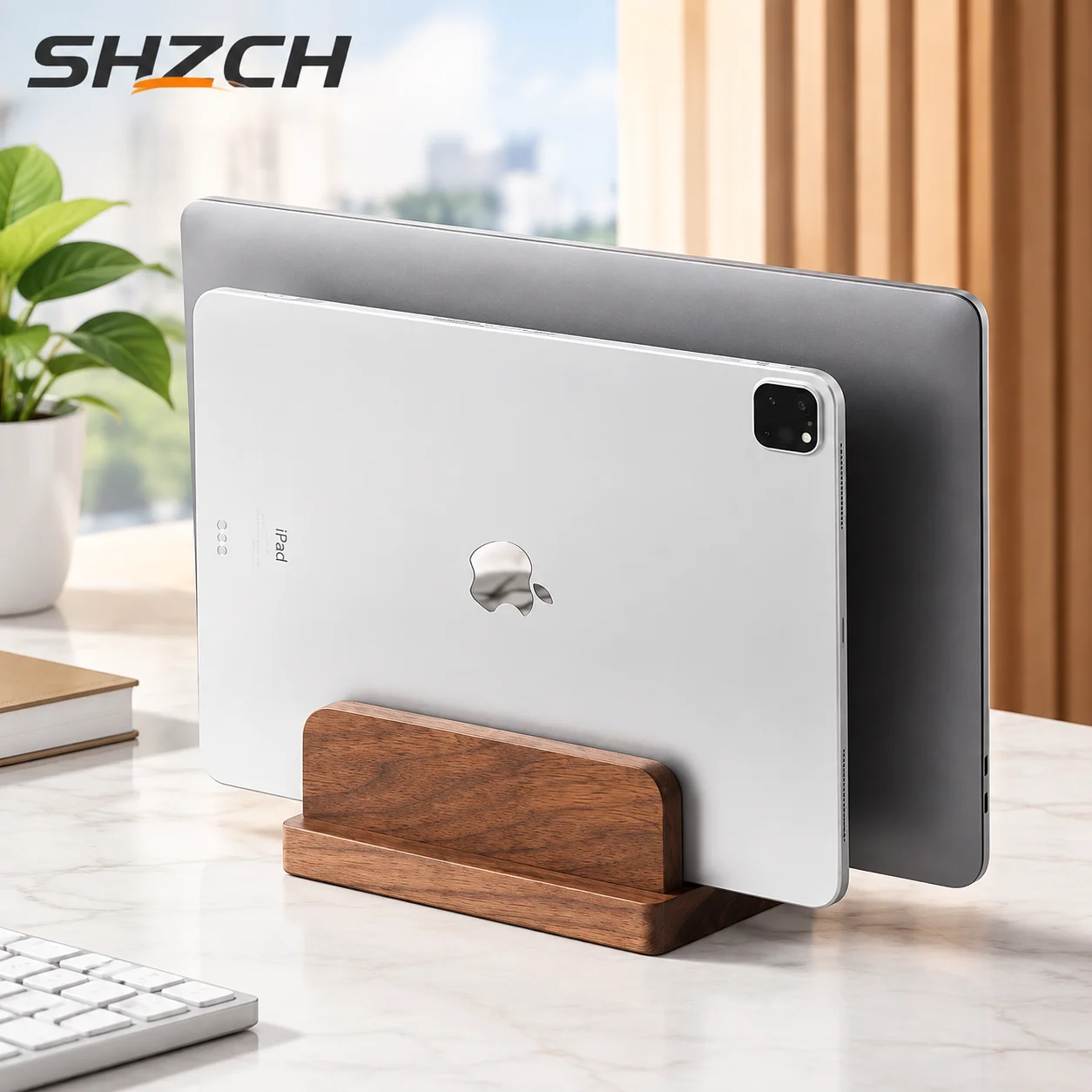 แท่นวางแล็ปท็อปทำจากไม้เนื้อแข - Vertical Laptop Stand บทวิจารณ์และราคา