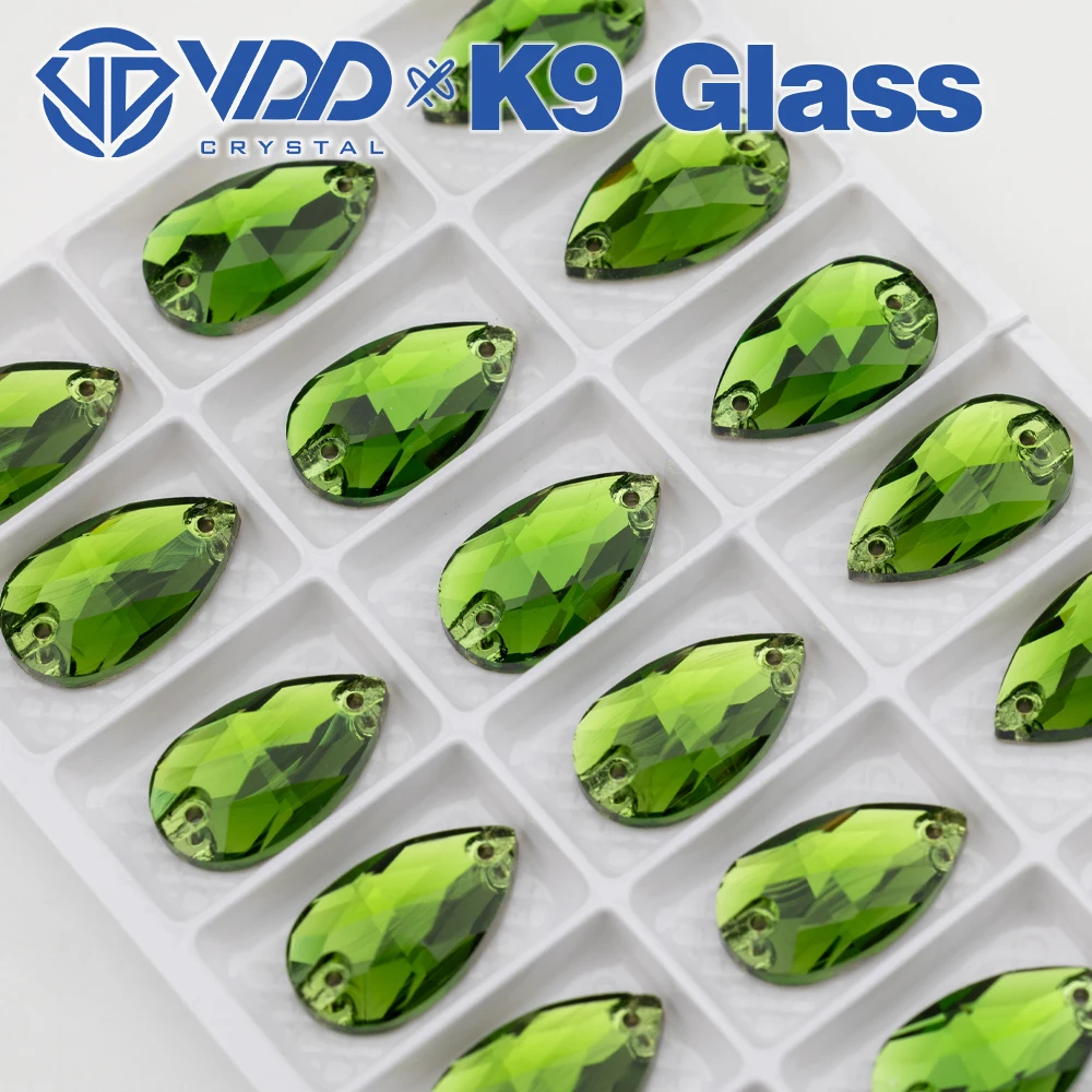 VDD Wholesale Pear Top Quality K9 Glass Sew On Rhinestones Crystal FlatBack Sewing Stones For Garment DIY Clothes Wedding Dress