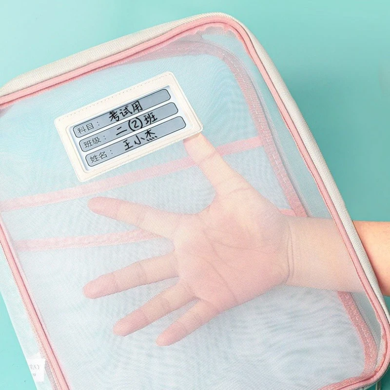 Large Capacity Stationery Storage Bag Transparent Double-Zipper for Student Exam Paper Book Office Supplies File Pouch Organizer view 2