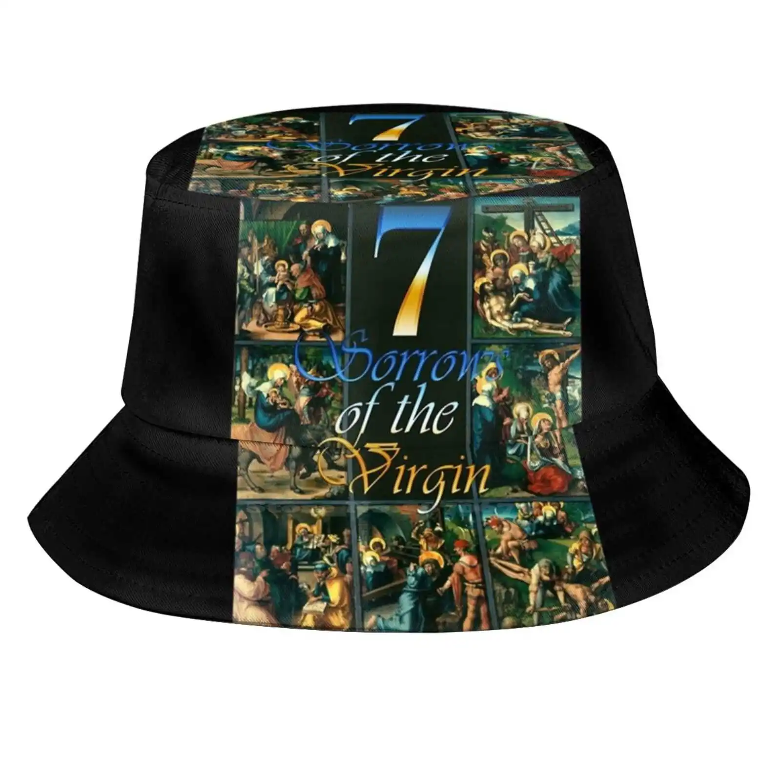 Seven Sorrows Of Mary Blessed Mother Our Lady Of Sorrows Bucket Hat Beach Tourism Hats Breathable Sun Cap Christianity