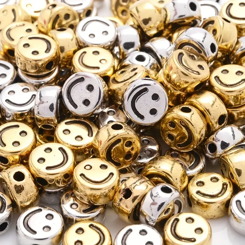 7mm Smiling Face Beads, Acrylic Beads, DIY Jewelry, Decorations, Bead Beads. Holiday Gift, Spacer Beads.