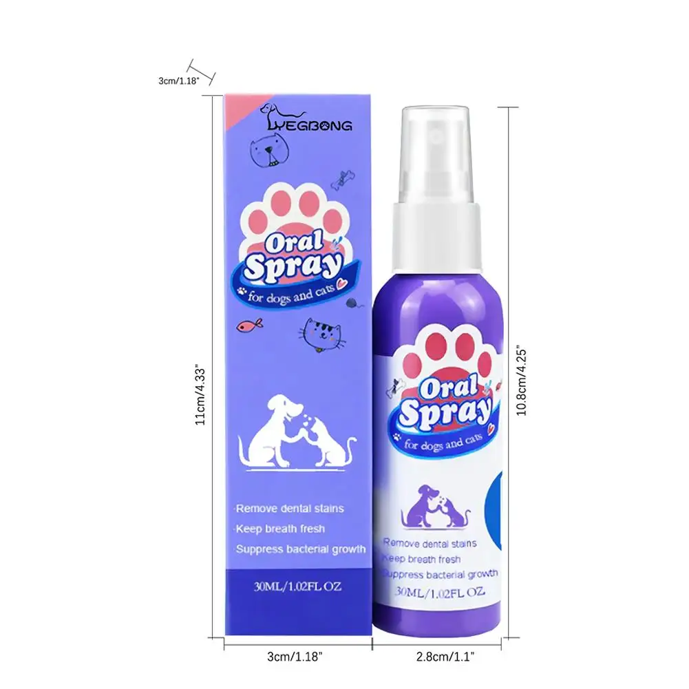 Pet Tooth Cleaning Spray To Remove Tooth Stains Bad Breath Fresh Breath Pet Cat And Dog Oral Care Spray