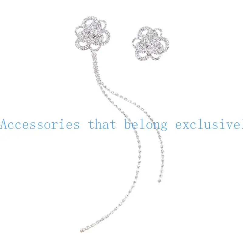 

31BB Sparkling Rhinestones Flower Earrings Comfortable Wear Daily Party Accessories Fashionable Floral Jewelry Gift