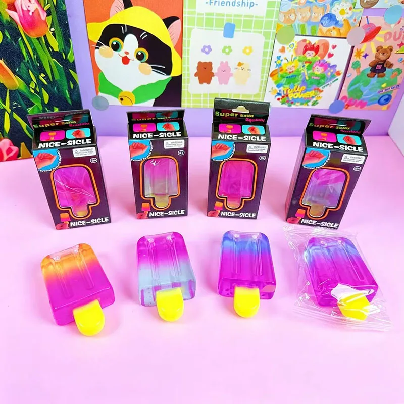 1/3 Stück Eiscreme-Squishy-Quetschspielzeug, schöner Würfel, sensorisches Fidget-Spielzeug, tragbares Stressabbau-Gadget für Büro, Zuhause und tägliche Entspannung