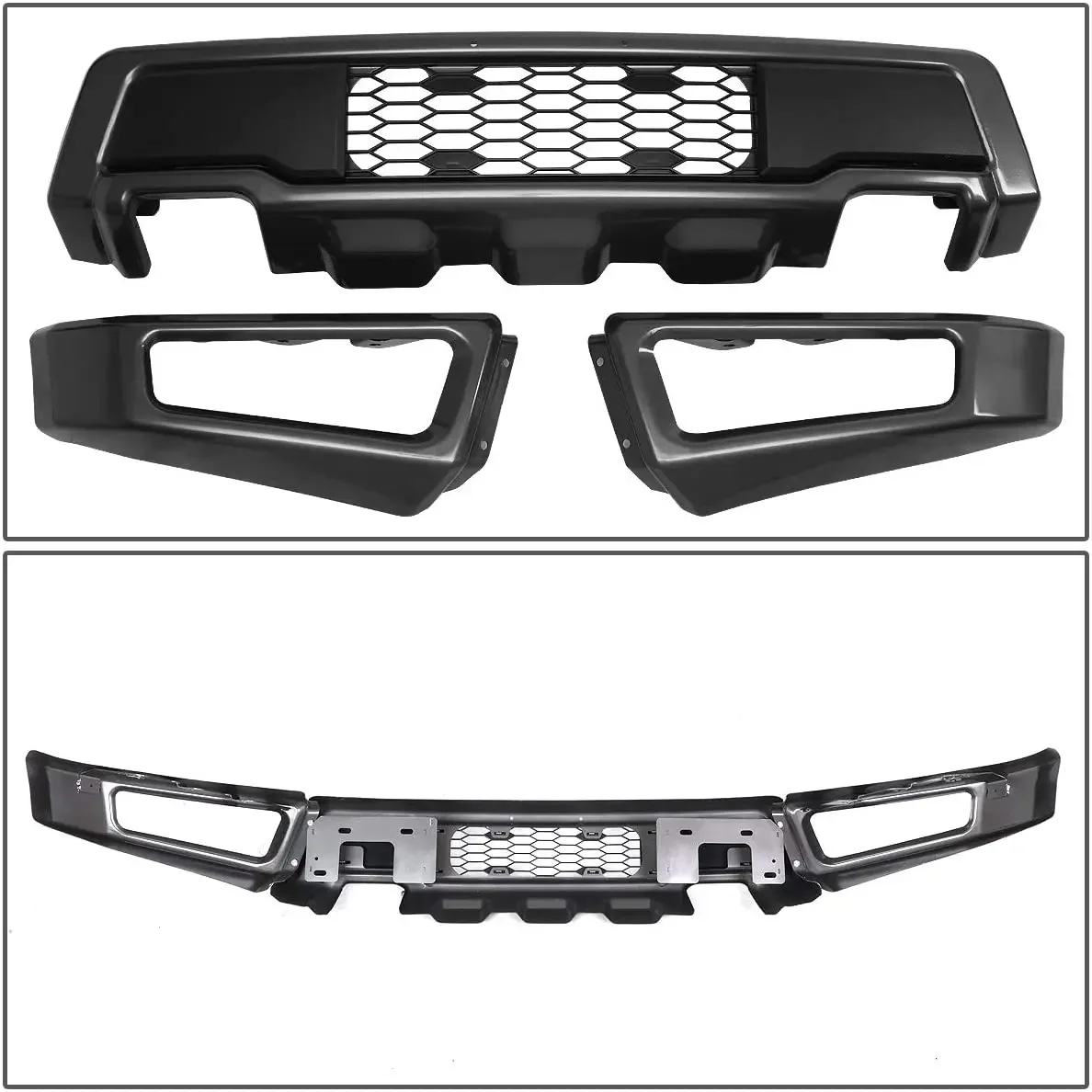 3pcs joint Raptor style steel front bumper for Ford F150 09-14 15-17 18-20 21+