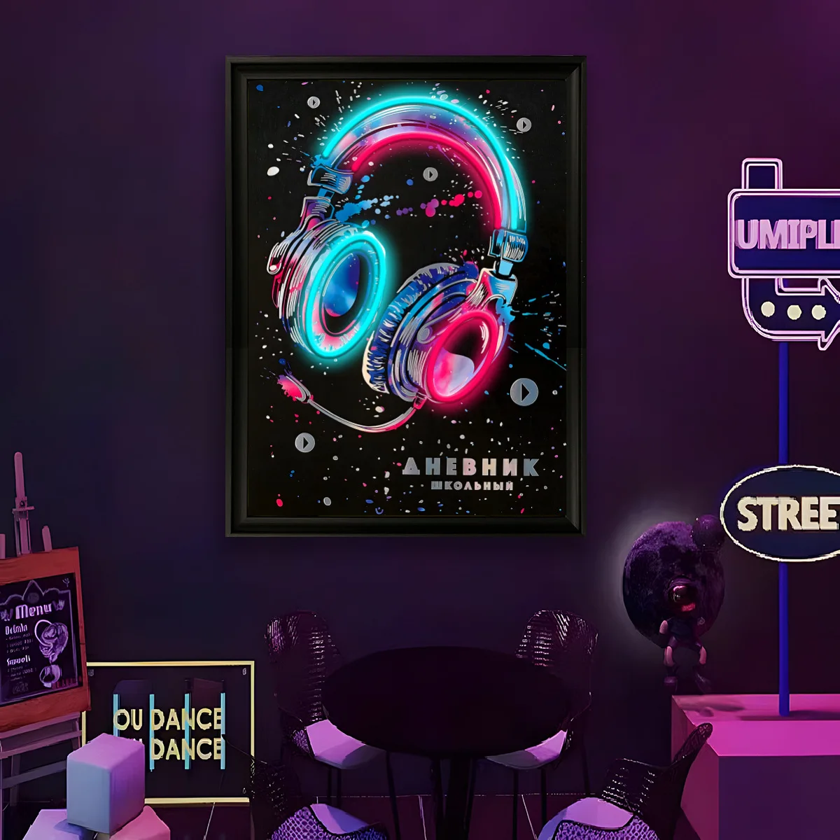 USB Powered LED Neon Light Funny Wall Painting Art Posters Home Music Studio Bar Party Gaming Room Bedroom Decoration Gift view 3