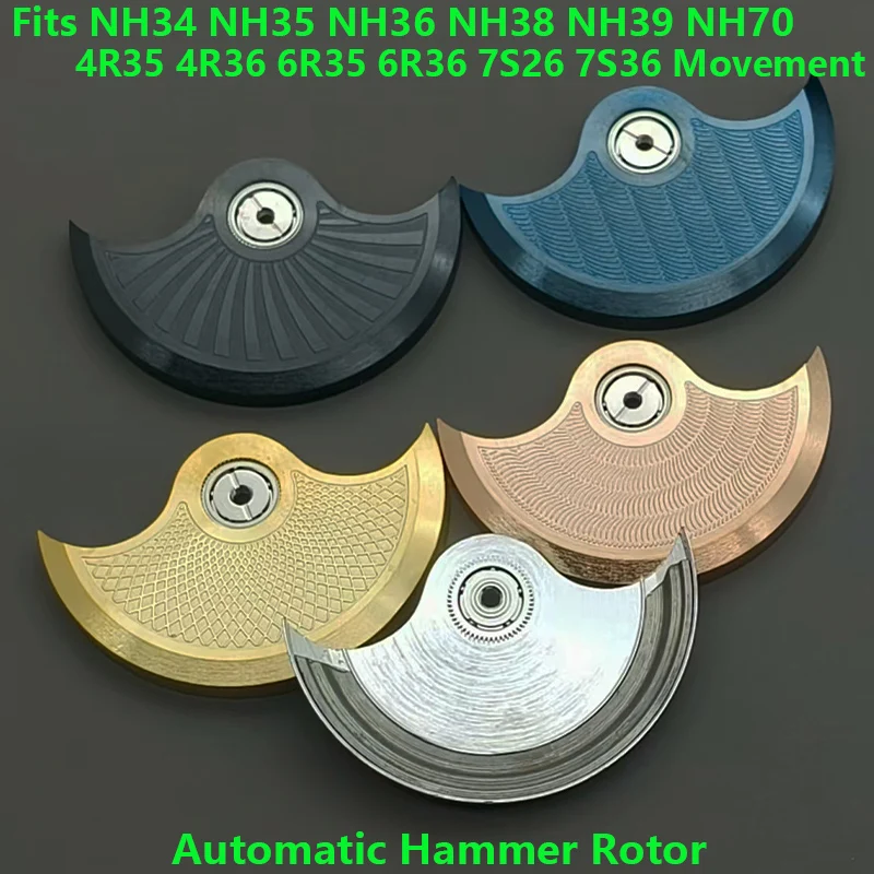 

Mod NH35 NH36 Watch Movements Automatic Hammer Rotors Fits NH34 NH35 NH38 NH39 4R35 6R 7S NH36 Movement Replace Compatible Parts