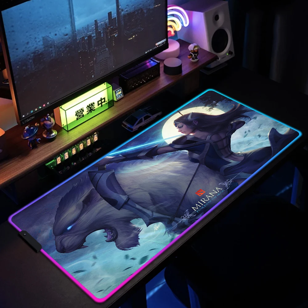 

RGB Mouse Pad Dota 2 Gaming Desk Mat With Backlit XXL 900x400mm Large LED Lighting Mousepad Gamer Desktop Decoration Carpet