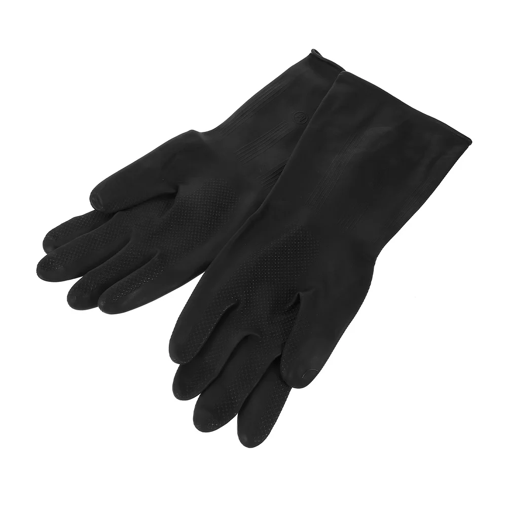

Protective Gloves Kitchen Supplies for Cleaning Scrubbing Dishes Dishwashing Household Rubber Black