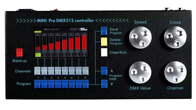 Simar mini pro dmx512 studio luz de vídeo lâmpada toque inteligente dimmer console controlador