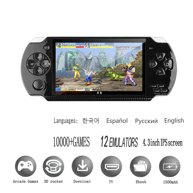 PSP 3000 X6 Consola 12 Types Of Simulators 10000 Arcade Games Retro Retro Arcade Console 4.3 Inch Ips Screen Video Game toy gift