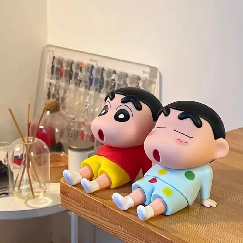 Crayon Shin-chan Boochan Action Figure Lazy Cell Phone Holder Nohara Shinnosuke cute Collection Model Toys regali per bambini