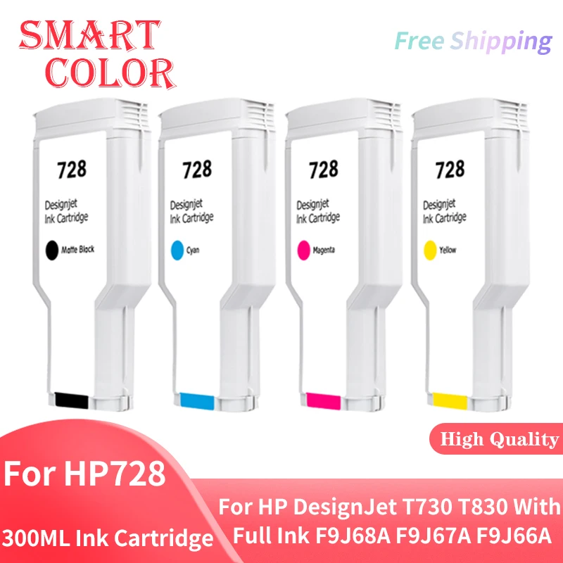 

For HP 728 728XL Compatible Ink Cartridge For HP DesignJet T730 T830 With Full Ink F9J68A F9J67A F9J66A Vivid Color Printer