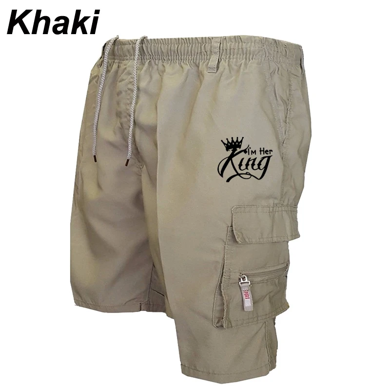 Calça casual de camuflagem masculina, shorts esportivos largas com cordão, shorts de caminhada grandes, roupas de escritório, curto para praia, verão